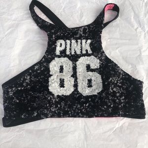 Pink bikini top size 34 b. Sequin black 86